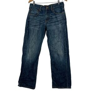 Levis 505 Regular Fit Jeans Mens 31x32 Dark Wash Denim Pants‎ Classic